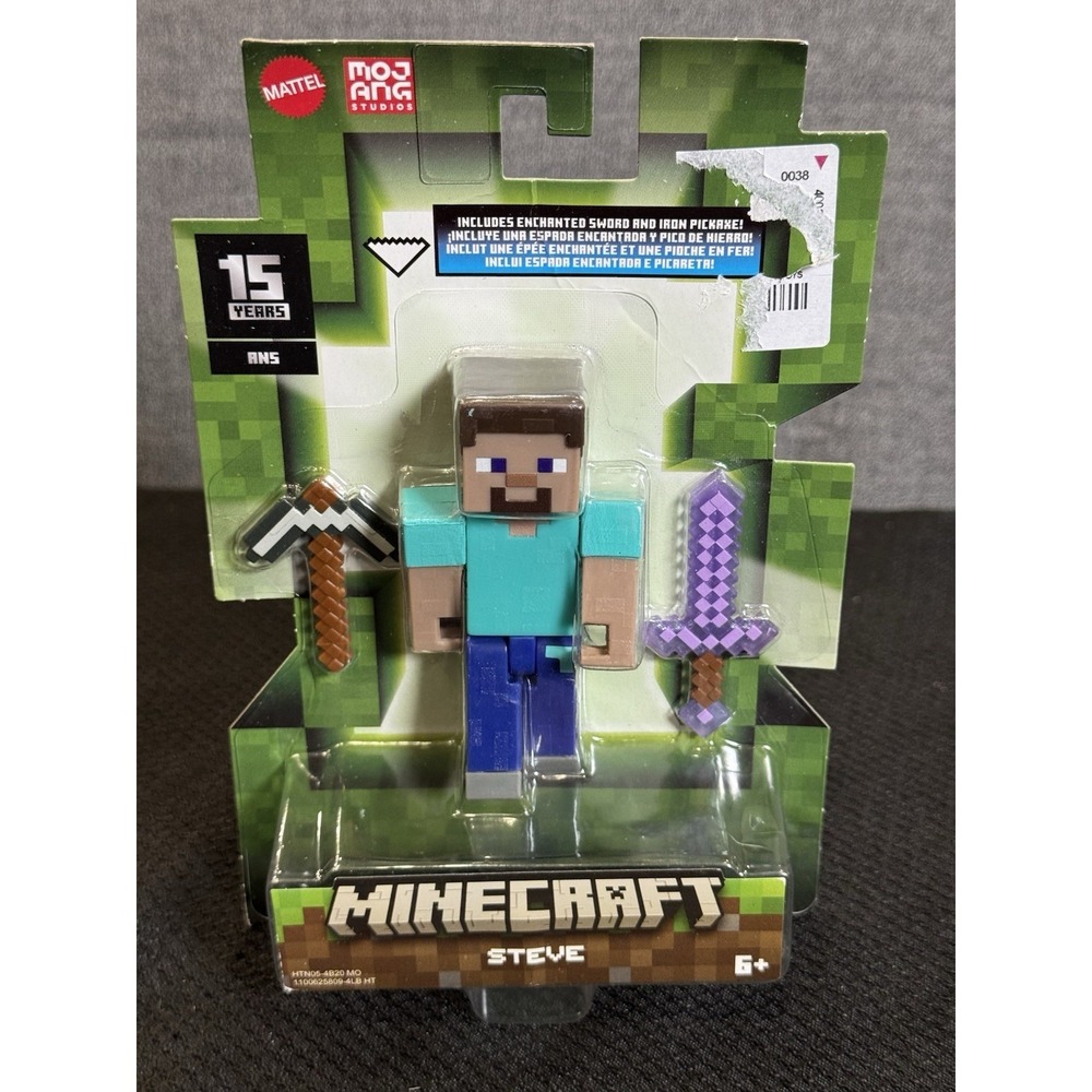 Minecraft‎  Steve  15th Anniversary  Action Figure Complete Brand New Box